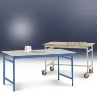 Manuflex BB3049.6011 Beistelltisch BASIS stationär mit PVC-Tischplatte in Resedagrün RAL 6011, BxTxH: 1250 x 800 x 780 mm Resedagrün (RAL 6011)
