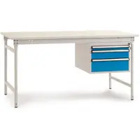 Manuflex BB5267.6011 Komplett-Beistelltisch BASIS stationär mit Kunststoff-Platte + Gehäuse-Unterbau, BxTxH: 1000 x 800 x 780 mm Resedagrün (RAL 6011)