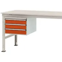 Manuflex ZB4617.2001 Gehäuse-Unterbau Mobil Nutzhöhe 300 mm mit 3 Schubfächer.