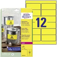 Avery-Zweckform Wetterfeste Folien-Etiketten L6107-20, 99,1 x 42,3 mm, permanent, gelb