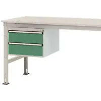 Manuflex ZB4513.6011 Gehäuse-Unterbau Stationär, Nutzhöhe 300 mm mit 2 Schubfächer. Für Tischtiefe 1000 mm