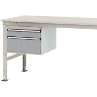 Manuflex ZB4564.9006 Gehäuse-Unterbau Stationär, Nutzhöhe 300 mm mit 2 Schubfächer. Für Tischtiefe 1200 mm