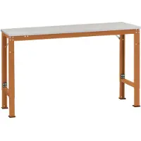 Manuflex AU8049.2001 Universal Arbeits-Anbautisch UNIVERSAL Spezial mit PVC Dekorplatte, BxTxH = 1500 x 600 x 722-1022 mm Rotorange (RAL 2001)