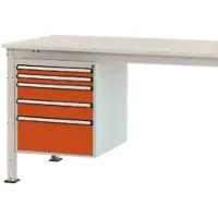 Manuflex ZB4863.2001 Gehäuse-Unterbau Stationär, Nutzhöhe 500 mm mit 5 Schubfächer. Für Tischtiefe 1000 mm