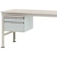 Manuflex ZB4565.7035 Gehäuse-Unterbau Mobil Nutzhöhe 300 mm mit 2 Schubfächer.