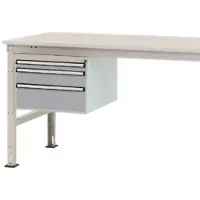 Manuflex ZB4664.9006 Gehäuse-Unterbau Stationär, Nutzhöhe 300 mm mit 3 Schubfächer. Für Tischtiefe 1200 mm