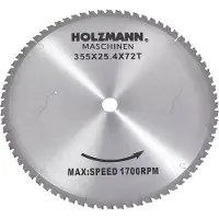 Holzmann HM Ersatzsägeblatt 355mm 72Z 25,4mm MKS355SB