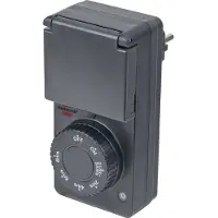 Brennenstuhl 1506120, Täglicher Timer, Schwarz, Drehregler, IP44, 91 mm, 62 mm