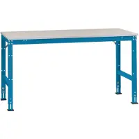 Manuflex Arbeitstisch Stationär Universal Melamin, Stahl Brillantblau 1.500 x 1.200 mm