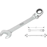Vigor Gelenk-Ratschen-Ring-Maulschlüssel V2809, 13, Gesamtlänge 182mm