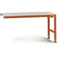 Manuflex LU6048.2001 ESD ESD-Arbeitstisch UNIVERSAL Standard Anbautisch mit Melaminplatte, BxTxH = 1500 x 600 x 763-873 mm Rotorange (RAL 2001)