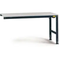 Manuflex LU6133.7016 ESD ESD-Arbeitstisch UNIVERSAL Standard Anbautisch mit Kautschukplatte, BxTxH = 2000 x 1200 x 760-870 mm Anthrazit