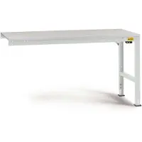 Manuflex LU6038.7035 ESD ESD-Arbeitstisch UNIVERSAL Standard Anbautisch mit Melaminplatte, BxTxH = 1250 x 800 x 763-873 mm Lichtgrau (RAL 7035)