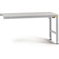 Manuflex LU6008.9006 ESD ESD-Arbeitstisch UNIVERSAL Standard Anbautisch mit Melaminplatte, BxTxH = 1000 x 600 x 763-873 mm Alusilber