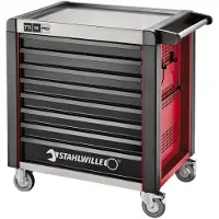 Stahlwille Werkstattwagen 98/8 PRO 8 Schubl. 651 x 1001 x 1020 mm rot, RAL 3020; schwarz, RAL 9005