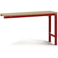 Manuflex AU8135.3003 Arbeits-Anbautisch UNIVERSAL Spezial mit Multiplexplatte, BxTxH = 2000 x 1200 x 722-1022 mm Rubin-Rot