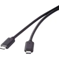 Renkforce USB-Kabel USB 3.2 Gen2x2 USB-C Stecker, USB-C Stecker 1.50 m Schwarz vergoldete Steckkontakte RF-4381074