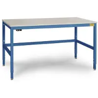 Manuflex LC3086.5007 ESD ESD-Arbeitstisch CANTOLAB Spezial mit Kunststoffplatte, BxTxH = 1750 x 800 x 758-958 mm Brillantblau (RAL 5007)