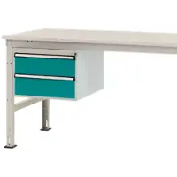 Manuflex ZB4514.5021 Gehäuse-Unterbau Stationär, Nutzhöhe 300 mm mit 2 Schubfächer. Für Tischtiefe 1200 mm