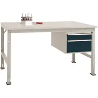 Manuflex AU5767.7016 Komplett-Arbeitstisch Grund UNIVERSAL Standard mit Kunststoff-Platte, BxTxH = 2000 x 800 x 760-870 mm Anthrazit