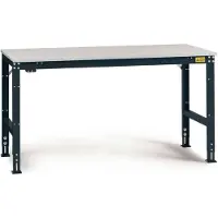 Manuflex LU4138.7016 ESD ESD-Arbeitstisch UNIVERSAL Standard Grundtisch mit Melaminplatte, BxTxH = 2000 x 1200 x 763-873 mm Anthrazit