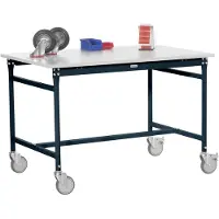 Manuflex BB4015.7016 Beistelltisch BASIS mobil mit Multiplex-Platte in Anthrazit RAL 7016, BxTxH: 1000 x 600 x 850 mm Anthrazit