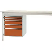 Manuflex ZB4852.2001 Gehäuse-Unterbau stationär, Nutzhöhe 500 mm mit 5 Schubfächer. Für Tischtiefe 800 mm