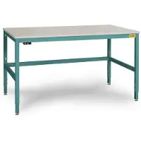 Manuflex LC3926.5021 ESD ESD-Arbeitstisch CANTOLAB Spezial mit Kunststoffplatte, BxTxH = 2000 x 1000 x 758-958 mm Wasserblau