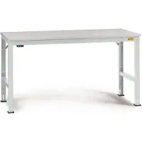 Manuflex LU4013.7035 ESD ESD-Arbeitstisch UNIVERSAL Standard Grundtisch mit Kautschukplatte, BxTxH = 1000 x 800 x 760-870 mm Lichtgrau (RAL 7035)