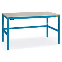 Manuflex LC1928.5012 ESD ESD-Arbeitstisch CANTOLAB Standard mit Melaminplatte, BxTxH = 2000 x 1000 x 765-785 mm Licht-Blau (RAL 5012)