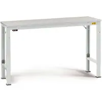 Manuflex LU7066.7035 ESD ESD-Arbeitstisch UNIVERSAL Spezial Grundtisch mit Kunststoffplatte, BxTxH = 1500 x 1000 x 728-1028 mm Lichtgrau (RAL 7035)