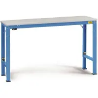 Manuflex LU7013.5012 ESD ESD-Arbeitstisch UNIVERSAL Spezial Grundtisch mit Kautschukplatte, BxTxH = 1000 x 800 x 722-1022 mm Licht-Blau (RAL 5012)