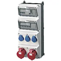 MENNEKES 940008, Typ F, 5P, Schrauben, Blau, Grau, Rot, Weiß, Kunststoff, IP44