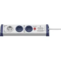 InterBaer 8110-002.01 Steckdosenleiste 3fach Weiss, Blau Schutzkontakt 1 St.