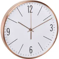 TFA-Dostmann TFA - Analoge Funk-Wanduhr Kupfer-Optik 60.3534.51 - weiß - Rahmen Kupfer