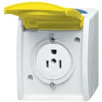 Busch-Jaeger BUSCH JAEGER 3015 EWN-53 - 2P+E - Weiß - Gelb - IP44 - 125 V - 15 A - 74 mm