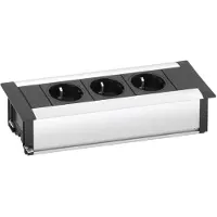 Evoline Frame-Dock Einbau Steckdosenleiste 3-fach Schukosteckdose Alu