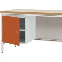 Manuflex ZB4979.2001 Gehäuse-Unterbau für ALU-Arbeitstische, Nutzhöhe 500 mm mit Türanschlag links, für Tischtiefe 600 mm