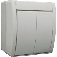 Busch-Jaeger 2601/5 W-54, 2P, Weiß, 250 V, 10 A, 74 mm, 55 mm