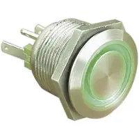 BULGIN MPI002/28/GN Hærværkssikret trykknap 24 V/DC 0.05 A 1 x Off/(On) Tastende Grøn (Ø x L) 22 mm x 32.7 mm IP66 1 stk