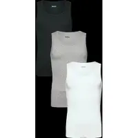 BOSS Tanktop "3P RibClassic ONE", Herren, Gr. M, open miscellaneous 980, Rippware, Obermaterial: 100% Baumwolle, Rundhals, Tops Tanktop, Ton in Ton Stickerei auf der Brust