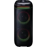 Lenco PA-210BK - Bluetooth Party-Lautsprecher mit LED-Lichteffekten - 100 W Leistung, TWS, USB, bis zu 12 Stunden Akkulaufzeit - Schwarz