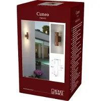 Konstsmide 7365-752 Cuneo Wandleuchte | rostfarben | Outdoor | E27 Fassung | ohne Leuchtmittel | 8 x 12,5 x 25 cm | opales Kunststoffglas, Aluminium
