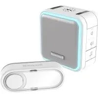 Honeywell Elektrobert Honeywell DC515S drahtlose tragbare Türklingel mit Halo-Licht, Schlafmodus und horizontalem Klingeln 6 Melodien 84 dB 150 Meter weiß