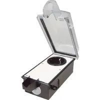 InterBaer 9015-002.81 Aufputz-Steckdose abschliessbar Schwarz, Transparent