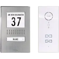 M-E Modern-Electronics ADV 111 WW Audio Dørsamtaleanlæg Bredbånd Komplet sæt 1-familiehus Rustfrit stål, Hvid