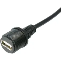 TRU COMPONENTS USB-Steckverbinder 2.0 - IP67 Buchse, Einbau TC-A-KAB-USBA-FS-1M-203 USB A-Buchs