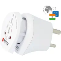 Skross Reiseadapter Urlaub Reise Stecker Welt auf Indien + Deutschland - Kombi Adapt...
