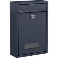 Basi 2170-1305 BK 100M Briefkasten Stahl Anthrazit (matt) Schlüsselschloss