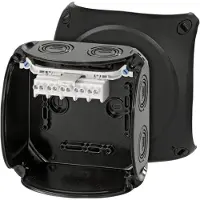 Hensel 62000054 Kabelabzweigkasten 1,5-4 qmm 6 qmm 1phasig, 5polig, schwarz KF 0604 B - 5 Stück